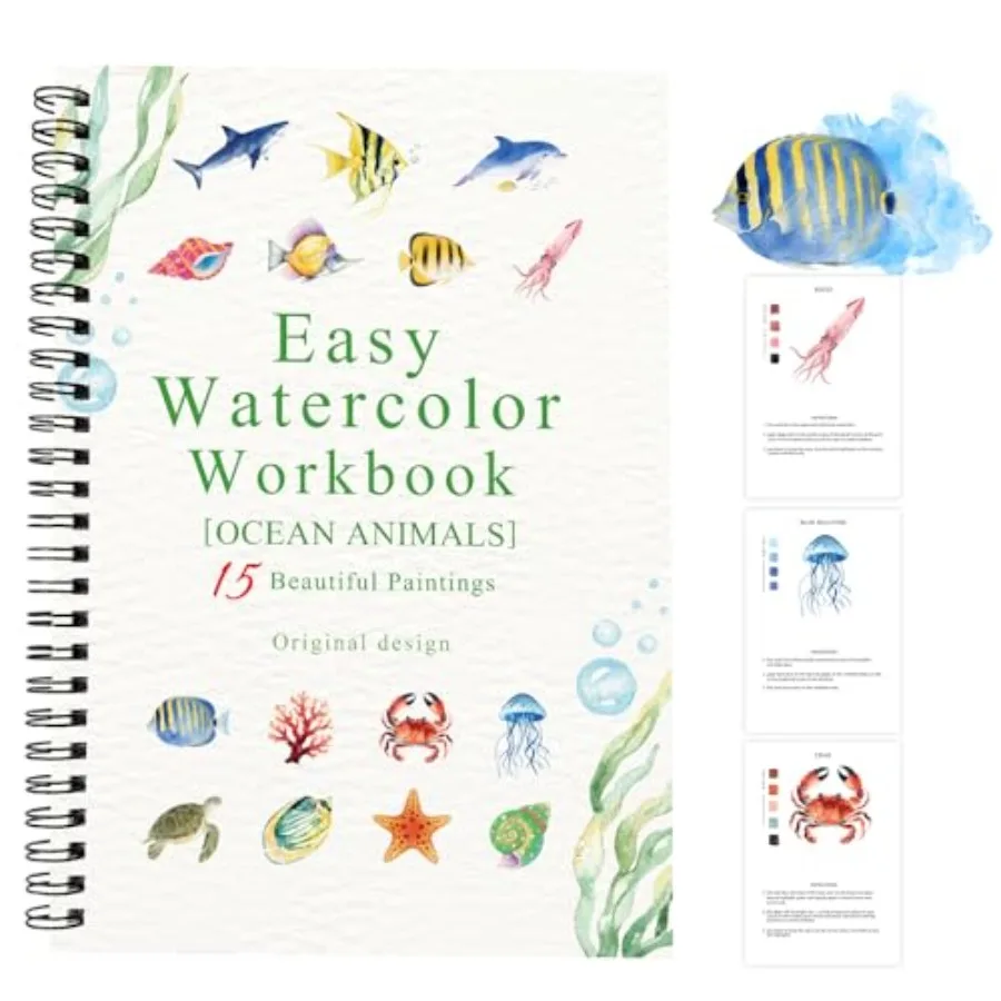 Watercolor Workbooks, 15 Beautiful Paintings for Water Color Book Adult, Watercolor Coloring Book for Beginners, Watercolor Wor
Watercolor Workbooks, 15 Beautiful Paintings for Water Color Book Adult, Watercolor Coloring Book for Beginners, Watercolor Wor