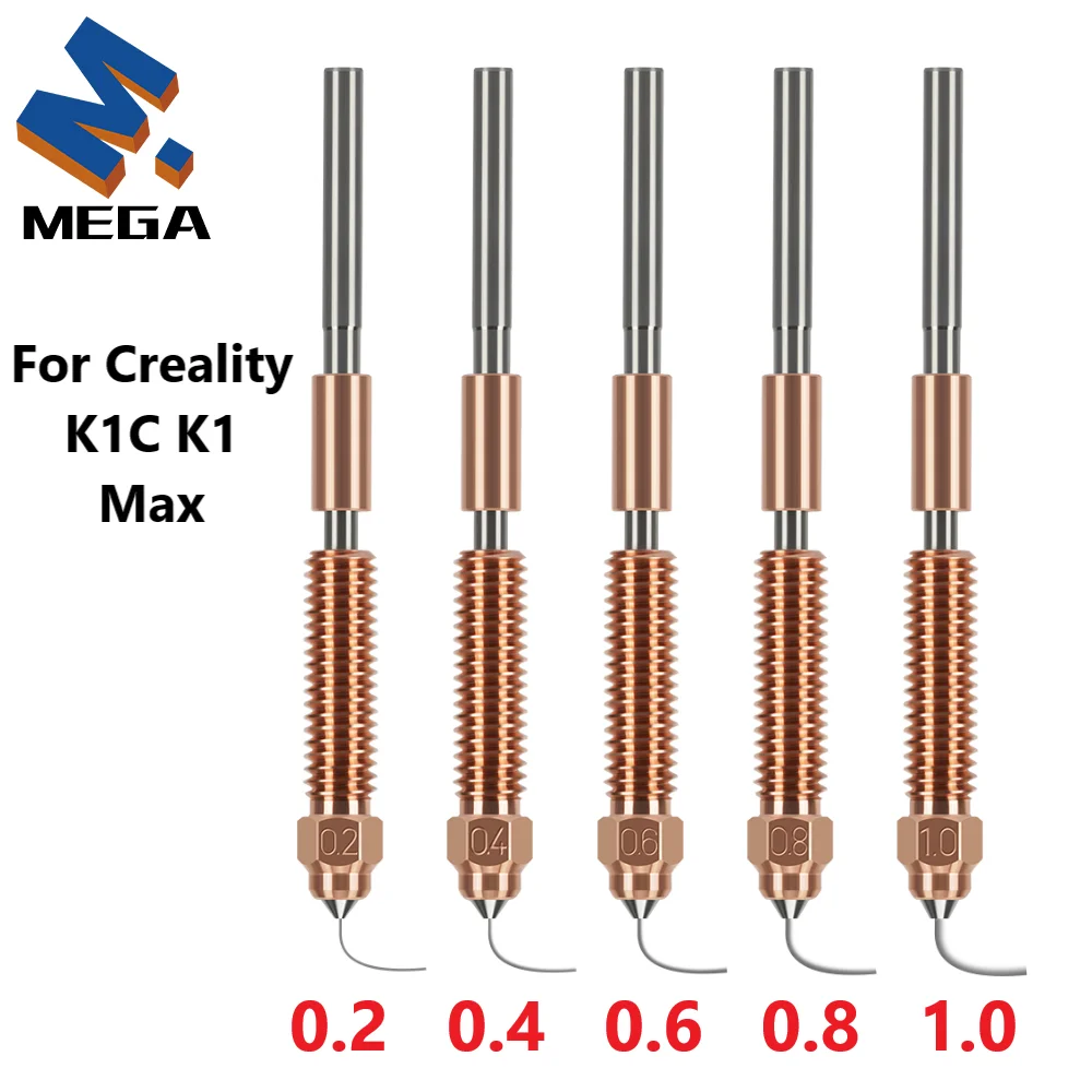 Для сопел Creality K1C K1 Max 0,2/0,4/0,6/0,8/1,0 мм, универсальные медные титановые сопла, высокоскоростная печать, обновленное сопло
Для сопел Creality K1C K1 Max 0,2/0,4/0,6/0,8/1,0 мм, универсальные медные титановые сопла, высокоскоростная печать, обновленное сопло