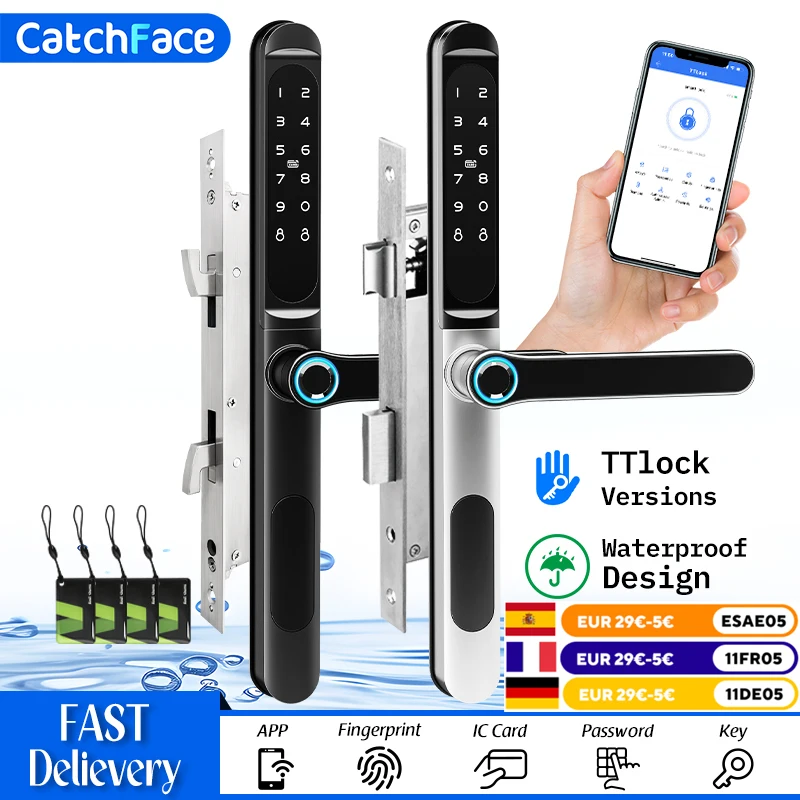 Waterproof TTLock Outdoor Gate Fingerprint Bluetooth APP RFID Code Keyless Electronic Smart Door Lock for Glass Aluminum Sliding
Waterproof TTLock Outdoor Gate Fingerprint Bluetooth APP RFID Code Keyless Electronic Smart Door Lock for Glass Aluminum Sliding