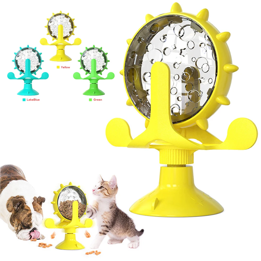 Cat Dog Toys Interactive Treat Leaking Toy Funny Cat Slow Food Feeder Rotatable Windmill Wheel Turntable Suction Cup Toy For Pet
Cat Dog Toys Interactive Treat Leaking Toy Funny Cat Slow Food Feeder Rotatable Windmill Wheel Turntable Suction Cup Toy For Pet