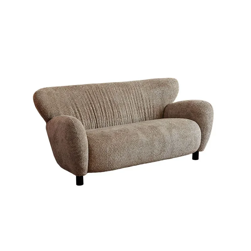 Lamb wool small apartment light luxury fabric retro double sofa cream style modern living room
Lamb wool small apartment light luxury fabric retro double sofa cream style modern living room