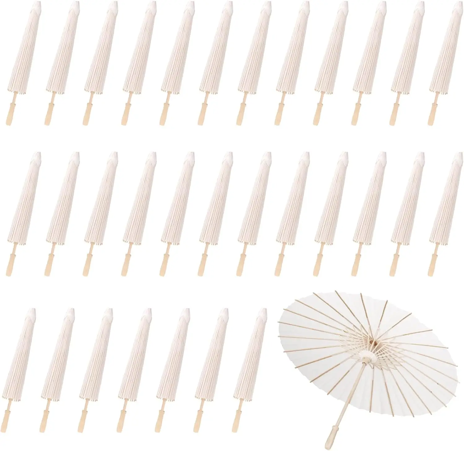 White Paper Umbrellas, 23.6 Inch DIY Japanese Style Vintage Decor for Wedding Props
White Paper Umbrellas, 23.6 Inch DIY Japanese Style Vintage Decor for Wedding Props