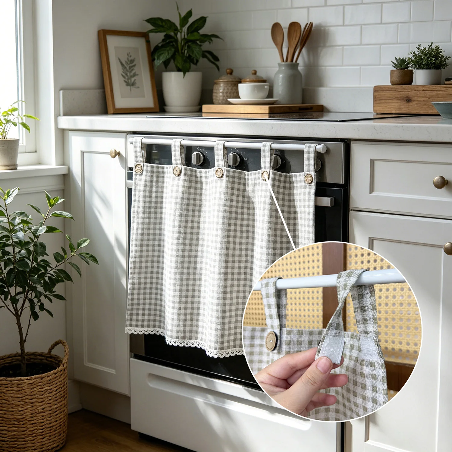 1PC Fetro Lattice Lace Short Curtain for Kitchen Small Window Cabinet Study Window Drape With Buttons Home Decoration Tab Top
1PC Fetro Lattice Lace Short Curtain for Kitchen Small Window Cabinet Study Window Drape With Buttons Home Decoration Tab Top