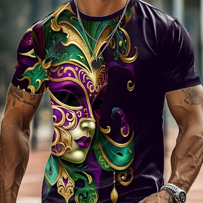 Mysterious Mask Graphic T-Shirt For Men Brazil Carnival 3D Printed Tees Summer Round Neck Tops Oversized Short Sleeve T Shirts
Mysterious Mask Graphic T-Shirt For Men Brazil Carnival 3D Printed Tees Summer Round Neck Tops Oversized Short Sleeve T Shirts