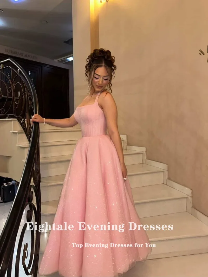 Eightale Pink Evening Dresses Customized Sweetheart Shiny A-Line Tulle Prom Gown for Wedding Party robes de soirée
Eightale Pink Evening Dresses Customized Sweetheart Shiny A-Line Tulle Prom Gown for Wedding Party robes de soirée