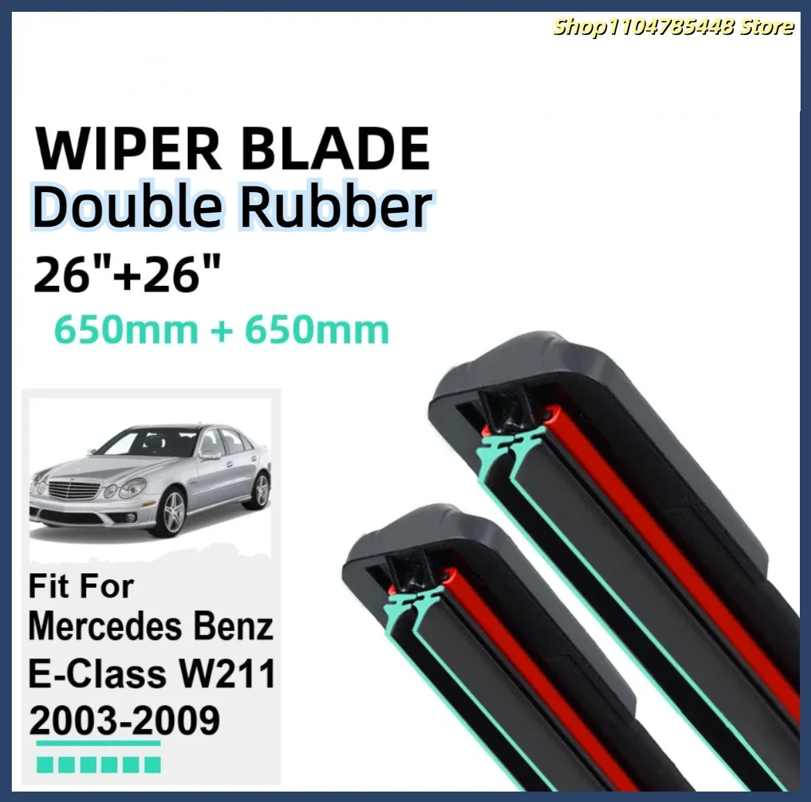 Double Rubber Car Wiper Blades for Mercedes Benz E-Class W211 2003-2009 Front Windscreen Windshield Rubber Accessories 2008 2009
Double Rubber Car Wiper Blades for Mercedes Benz E-Class W211 2003-2009 Front Windscreen Windshield Rubber Accessories 2008 2009