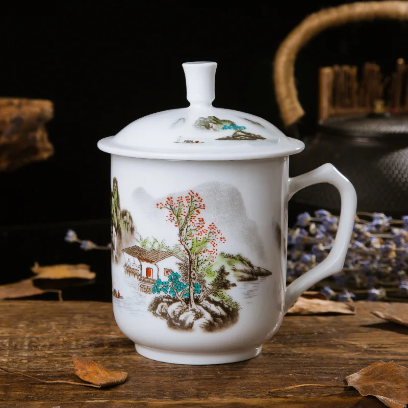 Jingdezhen Ceramic Cup Blue and White Bone China Water with Lid Gift Teaware Office Conference Wholesale
Jingdezhen Ceramic Cup Blue and White Bone China Water with Lid Gift Teaware Office Conference Wholesale