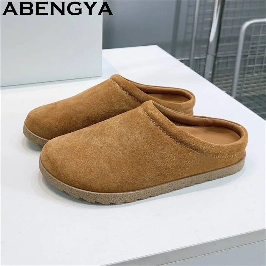 ABENGYA Suede Leather Round Toe loafers Slippers Women Casual Comfort Wool Flat Slippers Winter Fashion Fur Mules Slippers Woman
ABENGYA Suede Leather Round Toe loafers Slippers Women Casual Comfort Wool Flat Slippers Winter Fashion Fur Mules Slippers Woman