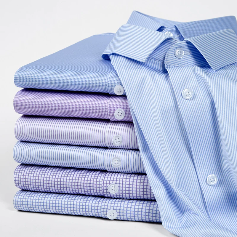 High Stretch Anti-Wrinkle Men's Shirts Long Sleeve Dress Shirts High Quality Men Slim Fit Social Business Blouse Striped Shirt
High Stretch Anti-Wrinkle Men's Shirts Long Sleeve Dress Shirts High Quality Men Slim Fit Social Business Blouse Striped Shirt