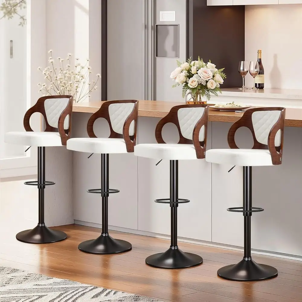 4-Piece Kitchen Island Stool Set with Adjustable Height, Swivel, and PU Leather Cushion, Pearl White
4-Piece Kitchen Island Stool Set with Adjustable Height, Swivel, and PU Leather Cushion, Pearl White