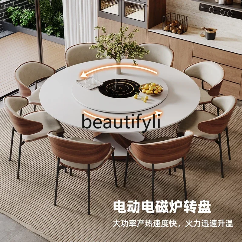 YH9Marble simple with induction cooker dining table electric turntable round table household
YH9Marble simple with induction cooker dining table electric turntable round table household