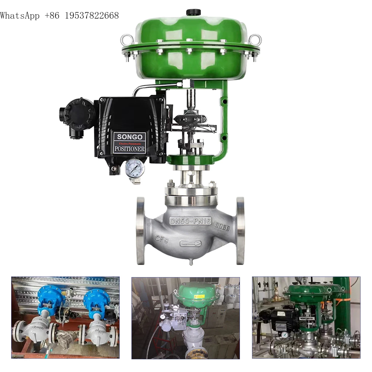 DN25 ss304 pneumatic diaphragm control flange golobe valve single seat pneumatic control valve with positioner
DN25 ss304 pneumatic diaphragm control flange golobe valve single seat pneumatic control valve with positioner