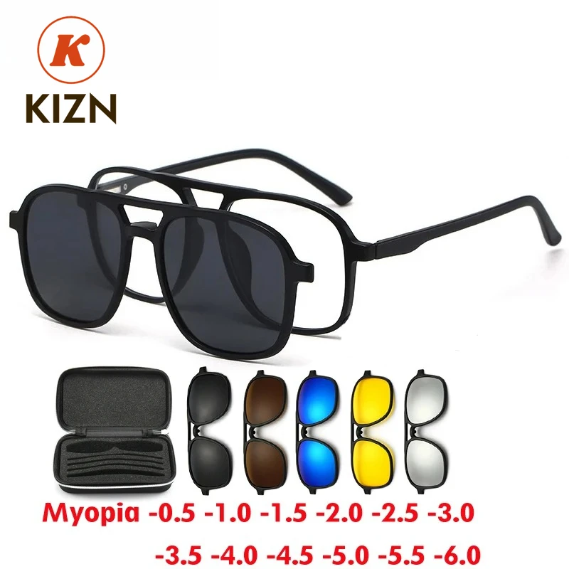 KIZN Myopia 6 In 1 Men Women Sunglasses Polarized Optical Magnetic Clip on Magnet Prescription Custom Glasses Frame -0.5 TO -6.0
KIZN Myopia 6 In 1 Men Women Sunglasses Polarized Optical Magnetic Clip on Magnet Prescription Custom Glasses Frame -0.5 TO -6.0