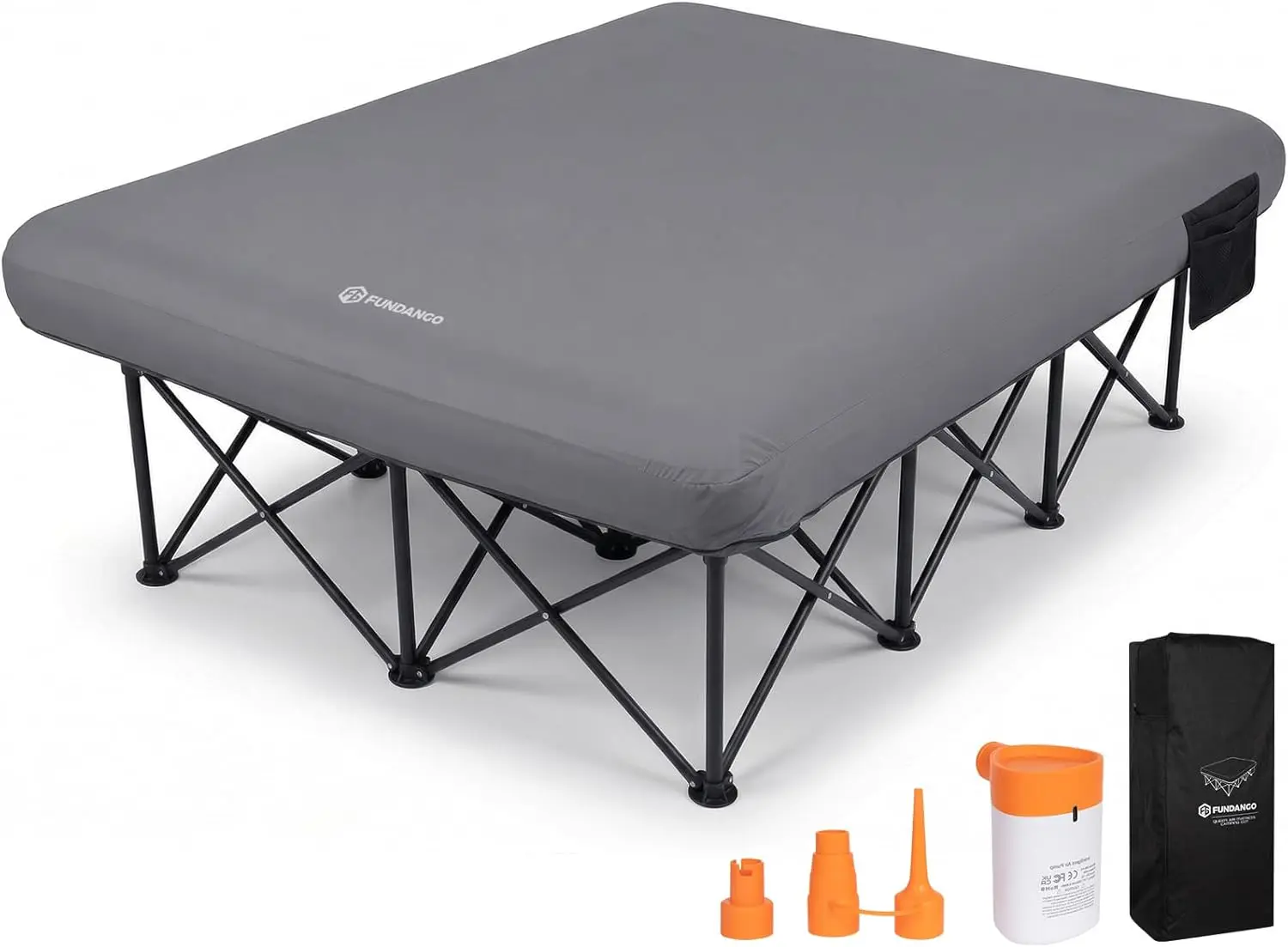 Queen Camping Cot with Electric Pump, Inflatable Air Mattress Bed with Removable & Washable Cover, Folding Frame, Cup Holders, C
Queen Camping Cot with Electric Pump, Inflatable Air Mattress Bed with Removable & Washable Cover, Folding Frame, Cup Holders, C