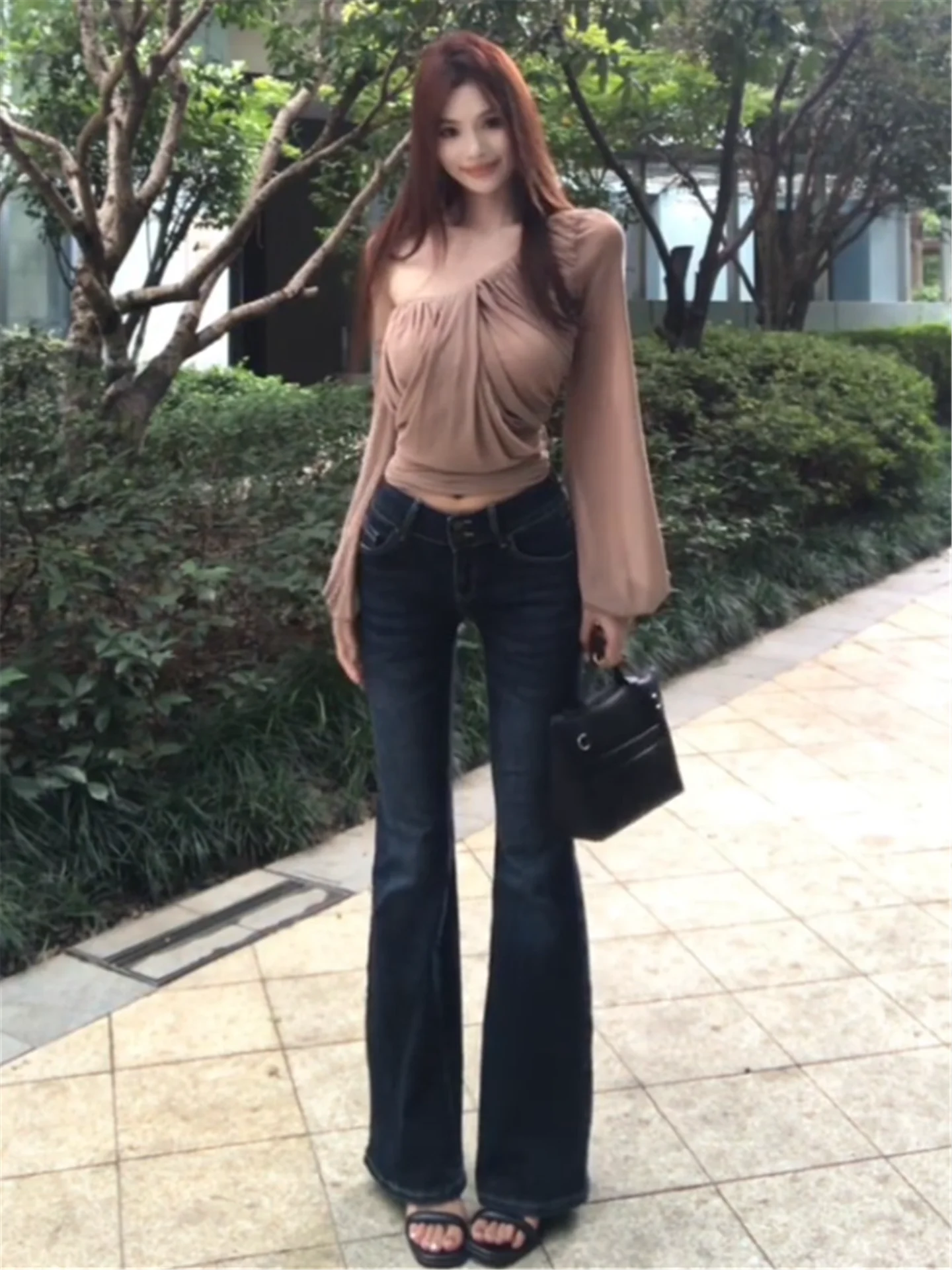Slim Fit High Waist Bell Bottom Jeans Women's Deep Blue Vintage Streetwear Casual Cotton Jeans Spring Fashion Trend
Slim Fit High Waist Bell Bottom Jeans Women's Deep Blue Vintage Streetwear Casual Cotton Jeans Spring Fashion Trend