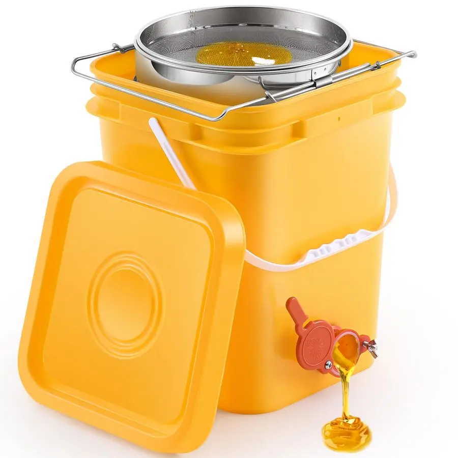 Gallon Honey Bucket with Spigot and Stainless Steel Filters Set Honey Extractor Equipment FoodGrade Bucket with Spigot for Bee K
Gallon Honey Bucket with Spigot and Stainless Steel Filters Set Honey Extractor Equipment FoodGrade Bucket with Spigot for Bee K