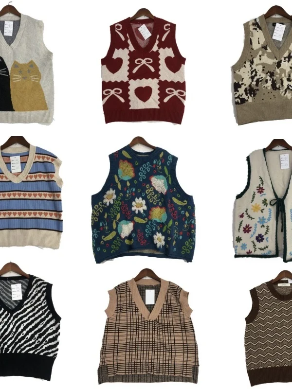 Vintage Woolen Vest ex Soft Cozy All-Match Autumn Winter Faion for Men Women Kids Cartoon Print round Ne Button-Up
Vintage Woolen Vest ex Soft Cozy All-Match Autumn Winter Faion for Men Women Kids Cartoon Print round Ne Button-Up