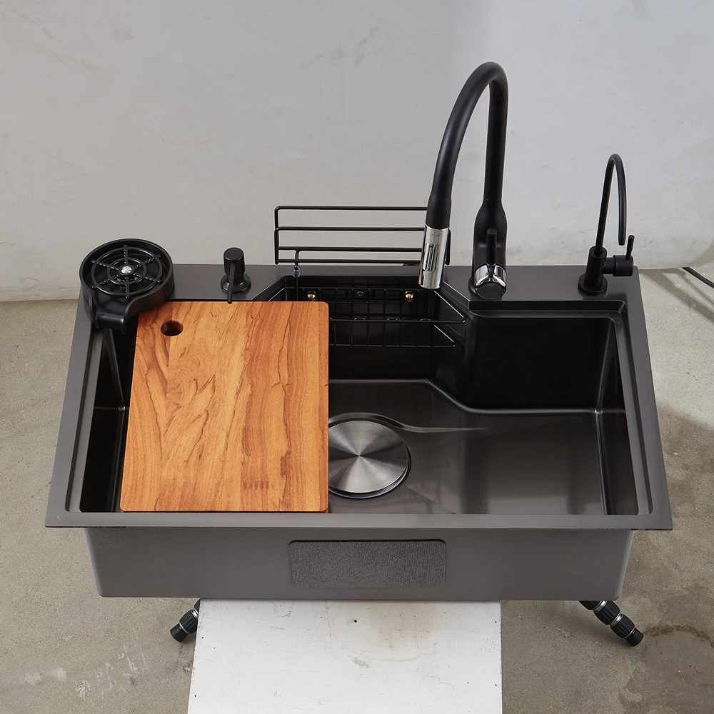 China Manufacturer Modern Handmade SUS304 Multifunctional Kitchen Wash Basin Sink
China Manufacturer Modern Handmade SUS304 Multifunctional Kitchen Wash Basin Sink