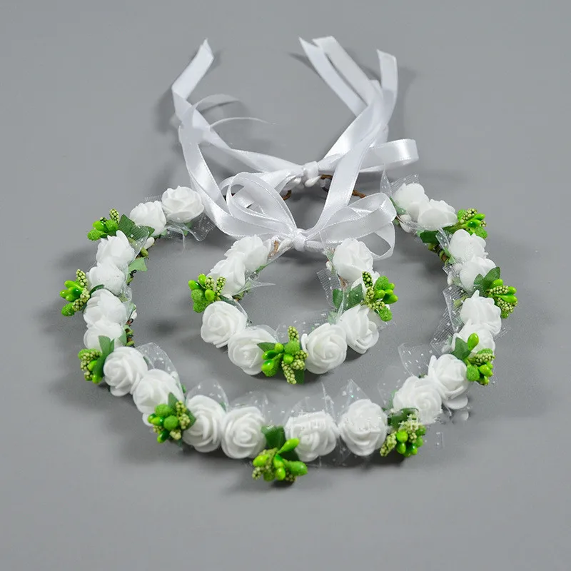 PE Rose Wristband Head Ring for Wedding Decoration, Hair Bridesmaid Wreath, Lead The Role Hair Band Handwear, 13Colors, 1Set
PE Rose Wristband Head Ring for Wedding Decoration, Hair Bridesmaid Wreath, Lead The Role Hair Band Handwear, 13Colors, 1Set