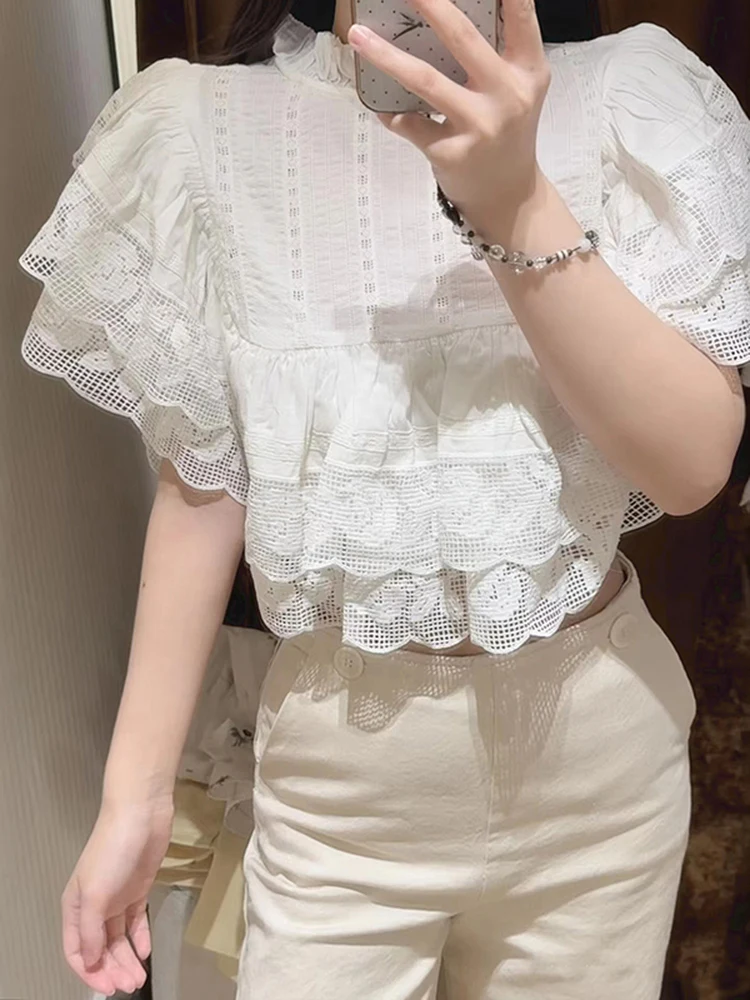 Romantic Style Lace Trim Shoulder Design Layered Ruffle Collar Women's Pullover Shirt Cotton Short Sleeve Breathable Moisture...
Romantic Style Lace Trim Shoulder Design Layered Ruffle Collar Women's Pullover Shirt Cotton Short Sleeve Breathable Moisture...