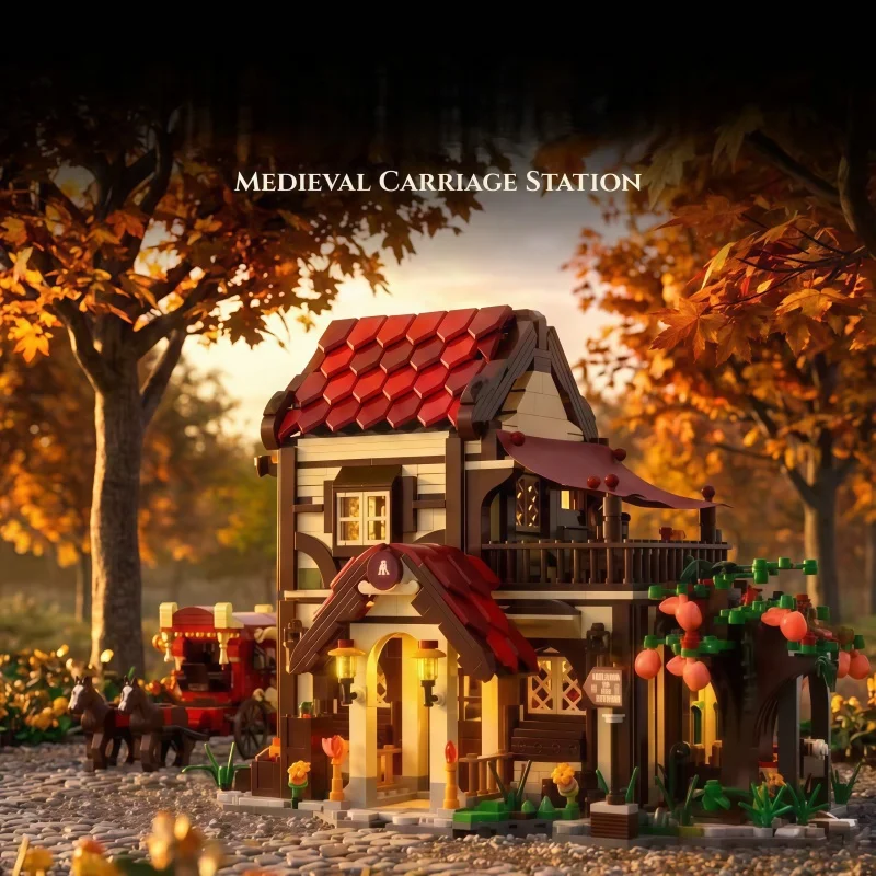 Hot-selling medieval carriage station building block model, vintage European-style tavern street scene assembly set decorative d
Hot-selling medieval carriage station building block model, vintage European-style tavern street scene assembly set decorative d