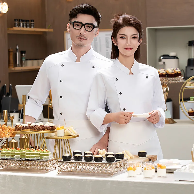 Herringbone Chef Uniform Autumn Winter Long Sleeve High-end Hotel Kitchen Baking Cake Shop Western Restaurant Kitchen Workwear
Herringbone Chef Uniform Autumn Winter Long Sleeve High-end Hotel Kitchen Baking Cake Shop Western Restaurant Kitchen Workwear