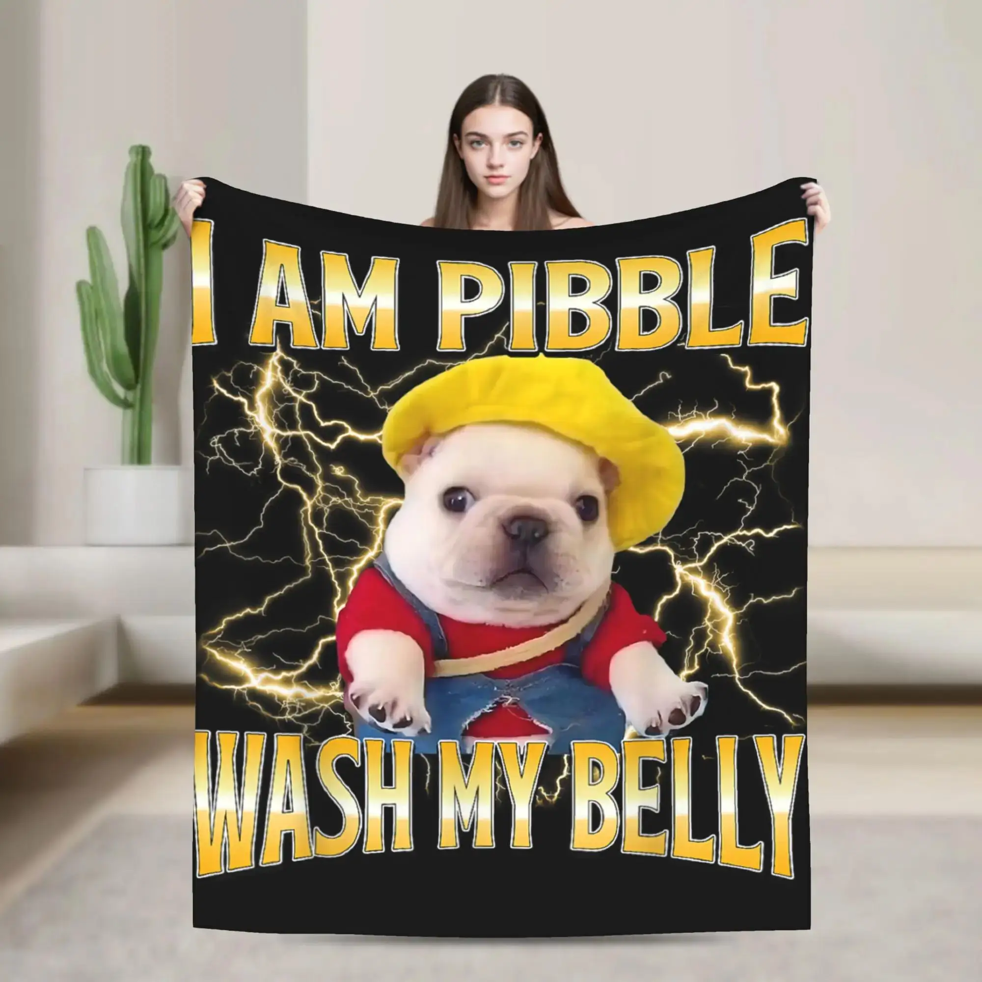 I am Pibble Dog Puppy Wash My Belly Throw Blanket Flannel Bedspread for Couch Chair Sofa Bed Cover Funny Pet Design
I am Pibble Dog Puppy Wash My Belly Throw Blanket Flannel Bedspread for Couch Chair Sofa Bed Cover Funny Pet Design