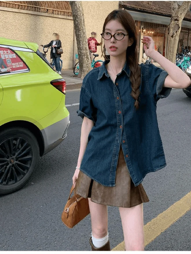 Повседневный свободный джинсовый топ с вышивкой ort Sve, женский летний топ, дышащий, удобный, высококачественный дизайн, Lazy Faion
Повседневный свободный джинсовый топ с вышивкой ort Sve, женский летний топ, дышащий, удобный, высококачественный дизайн, Lazy Faion