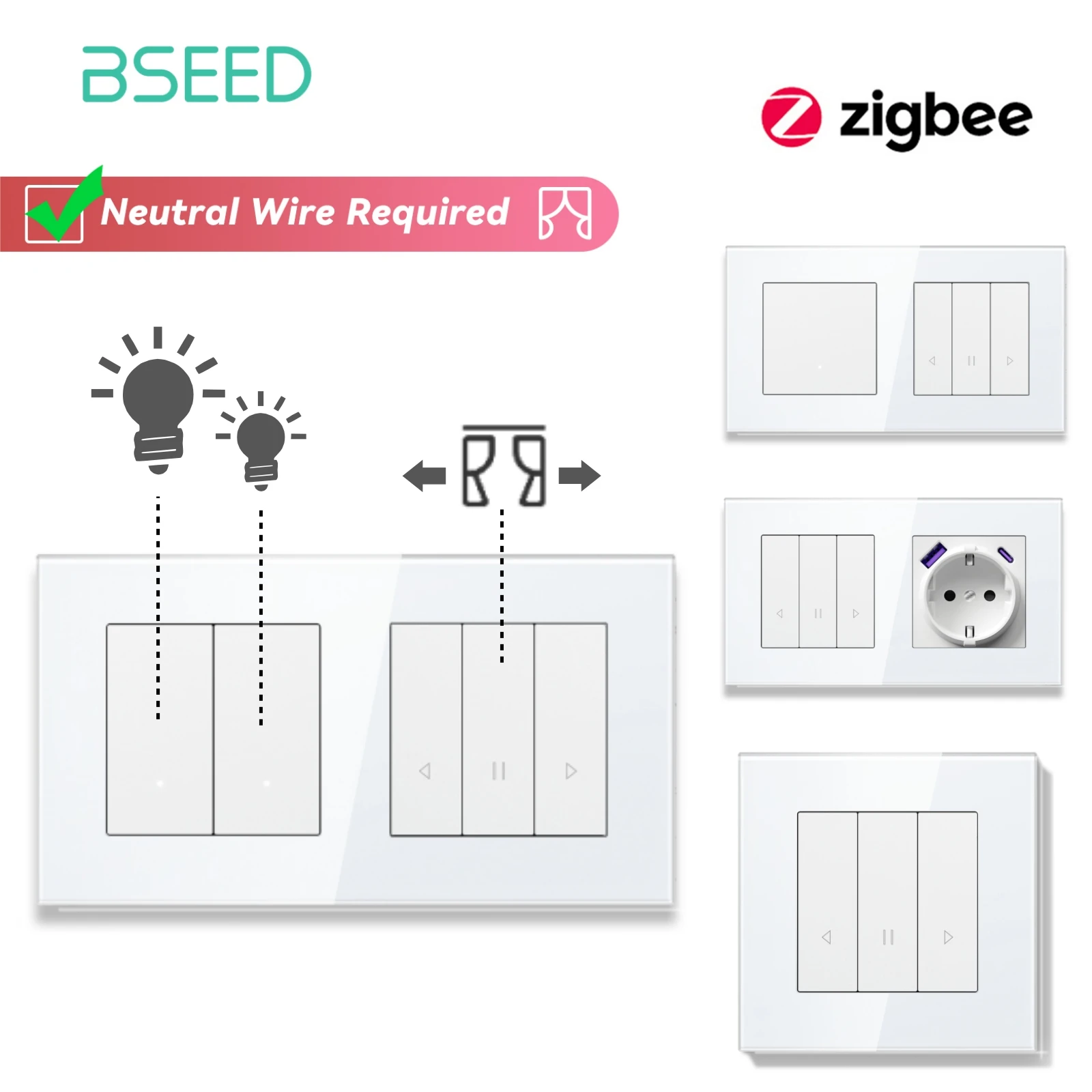 Серия переключателей для штор BSEED Zigbee, настенные умные переключатели Click, желтая подсветка, стеклянная рамка, переключатель приложения Tuya, настенные розетки европейского стандарта
Серия переключателей для штор BSEED Zigbee, настенные умные переключатели Click, желтая подсветка, стеклянная рамка, переключатель приложения Tuya, настенные розетки европейского стандарта
