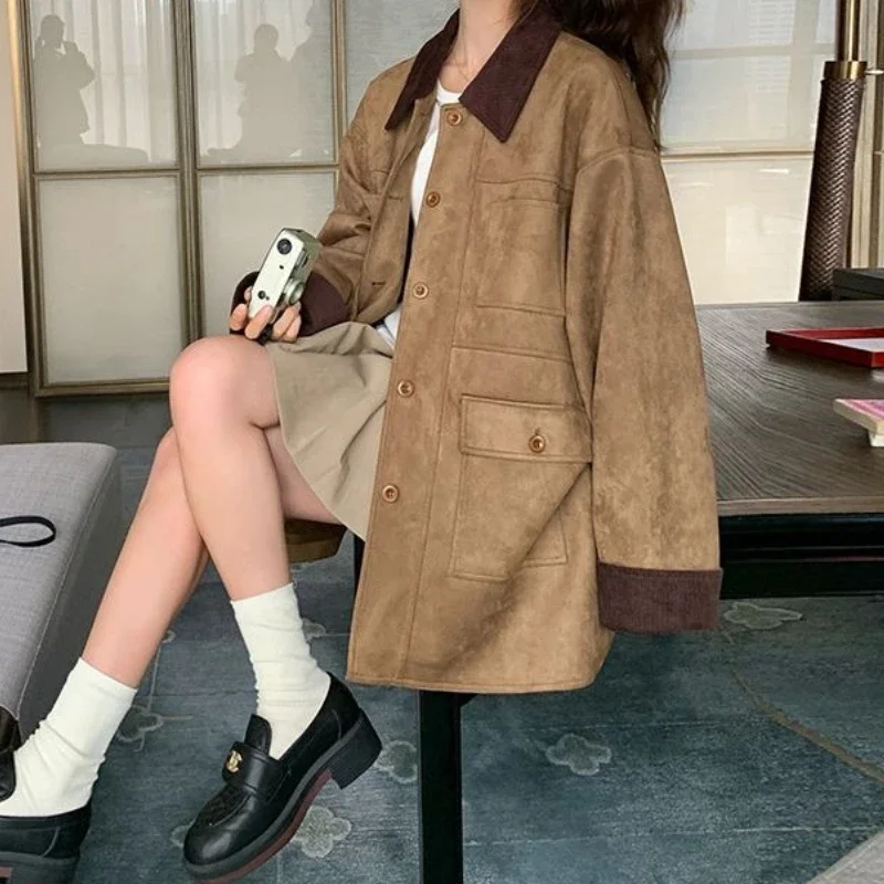 Женское пальто 2026, весенняя новая одежда, замшевая свободная модная повседневная куртка, плащ
Женское пальто 2026, весенняя новая одежда, замшевая свободная модная повседневная куртка, плащ
