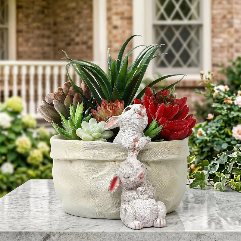 Rabbit Planter Pot with Bunny Statue Drainage Hole Perfect for Garden Decor Ideal Gardening Gift for Mom Women Home Yard Decor
Rabbit Planter Pot with Bunny Statue Drainage Hole Perfect for Garden Decor Ideal Gardening Gift for Mom Women Home Yard Decor