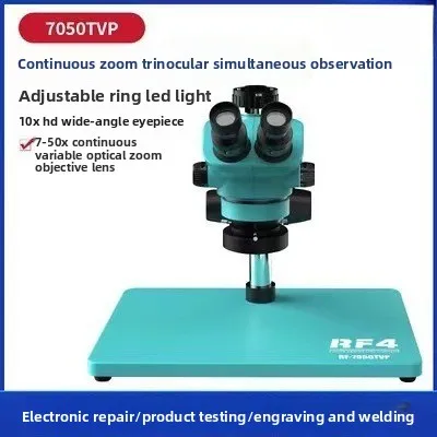 RF4 High Power Mobile Phone Main Board Repair High Definition Microscope 7-50X Double Arm Continuous Zoom
RF4 High Power Mobile Phone Main Board Repair High Definition Microscope 7-50X Double Arm Continuous Zoom