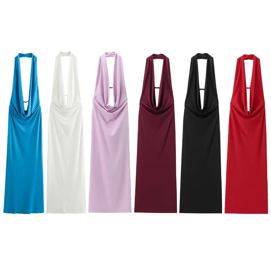 【New Arrival】Women's Blue Halter Cowl Neck Maxi Dress, Sleeveless Backless Bodycon Party Dress
【New Arrival】Women's Blue Halter Cowl Neck Maxi Dress, Sleeveless Backless Bodycon Party Dress
