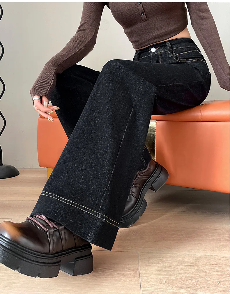 Street Fashion Loose Denim High-waisted Wide-leg Pants, Women's Spring and Autumn New Elastic Narrow Version Straight-leg Jeans
Street Fashion Loose Denim High-waisted Wide-leg Pants, Women's Spring and Autumn New Elastic Narrow Version Straight-leg Jeans