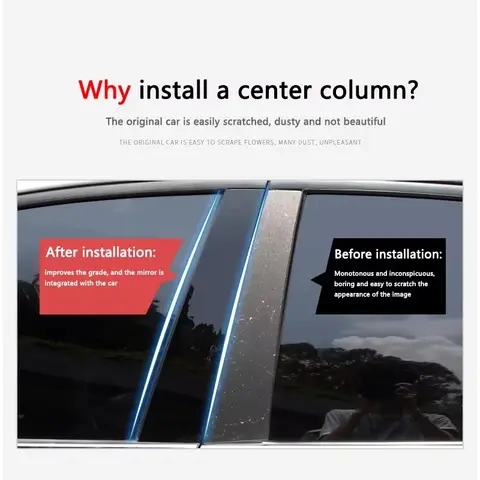 For Kia Grand Carnival KA4 MK4 2022~2025 Car Window Trim Cover Pillar B C Column Door Decal Stickers Gloss Middle column sticker