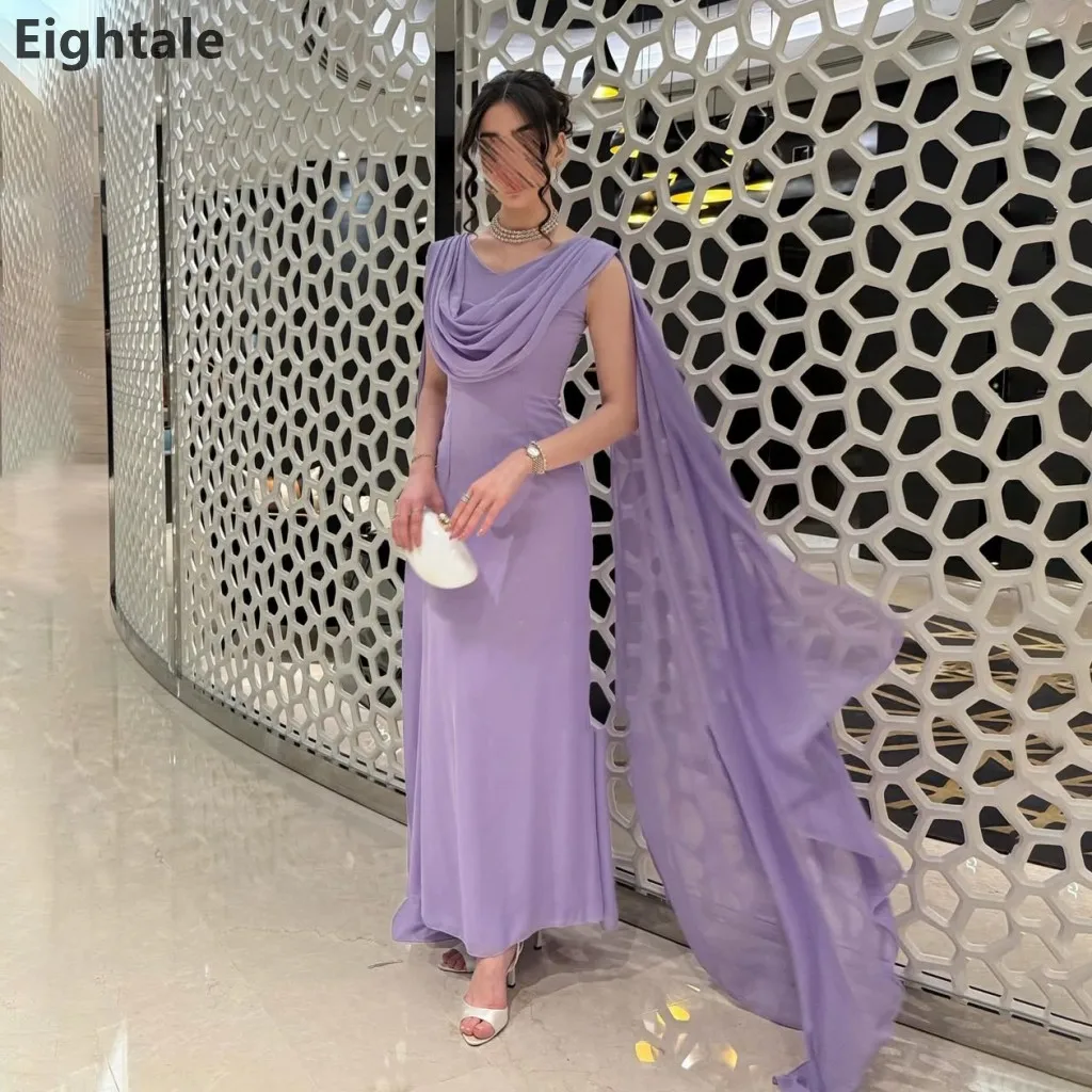 Eightale 2026 Sheath Lavender Chiffon Maxi Evening Dress Draped Cape Formal Prom Party Gown Customized
Eightale 2026 Sheath Lavender Chiffon Maxi Evening Dress Draped Cape Formal Prom Party Gown Customized