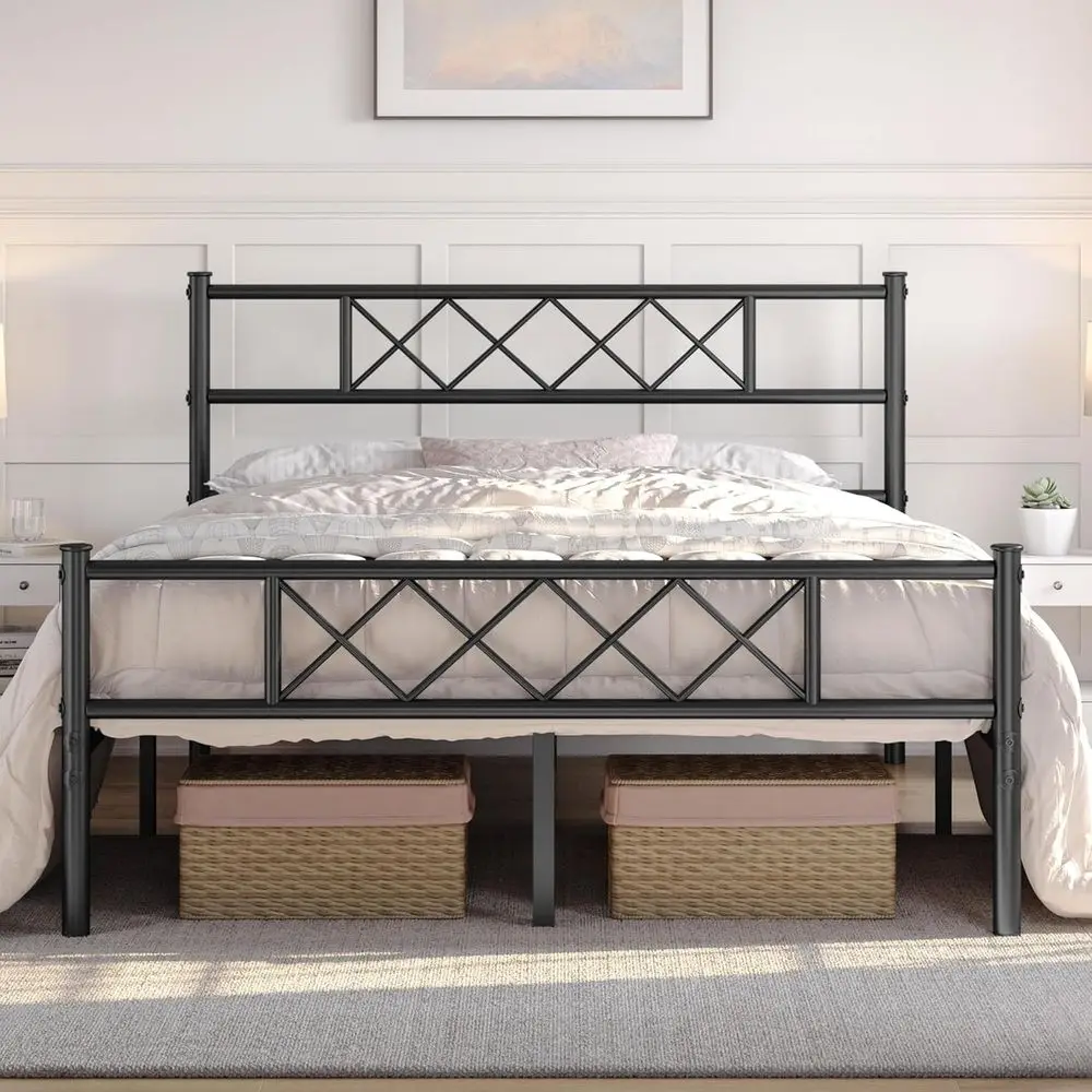 ull Size Metal Platorm Bed e with Simple board and ootboard, Mattroundation or Under Bed Storage, Steel Slat Support, No Box Spr
ull Size Metal Platorm Bed e with Simple board and ootboard, Mattroundation or Under Bed Storage, Steel Slat Support, No Box Spr