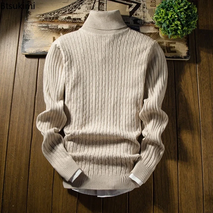 2025 Men's High Collar Sweaters Autumn Winter New Knitted Pullover Solid Slim Fashion Warm Turtleneck Sweaters Male Kniwear Tops
2025 Men's High Collar Sweaters Autumn Winter New Knitted Pullover Solid Slim Fashion Warm Turtleneck Sweaters Male Kniwear Tops