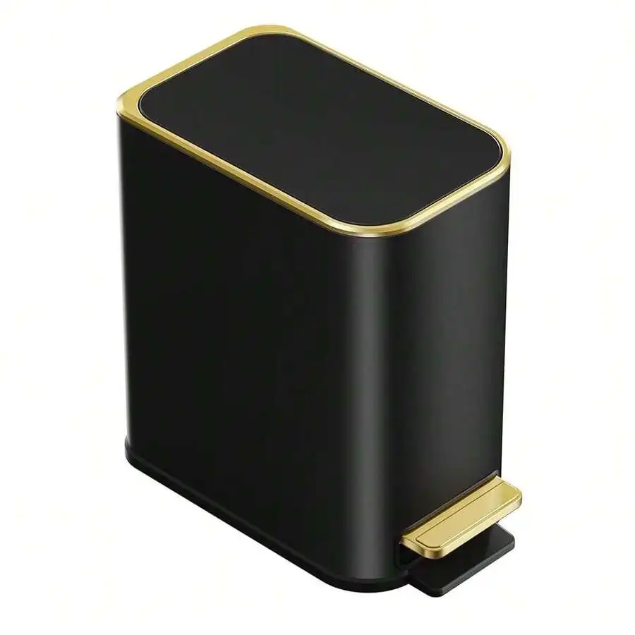 Slim Black Step Pedal Trash Can With Lid Soft Close 5L Stainless Steel For Bathroom Office Bedroom
Slim Black Step Pedal Trash Can With Lid Soft Close 5L Stainless Steel For Bathroom Office Bedroom