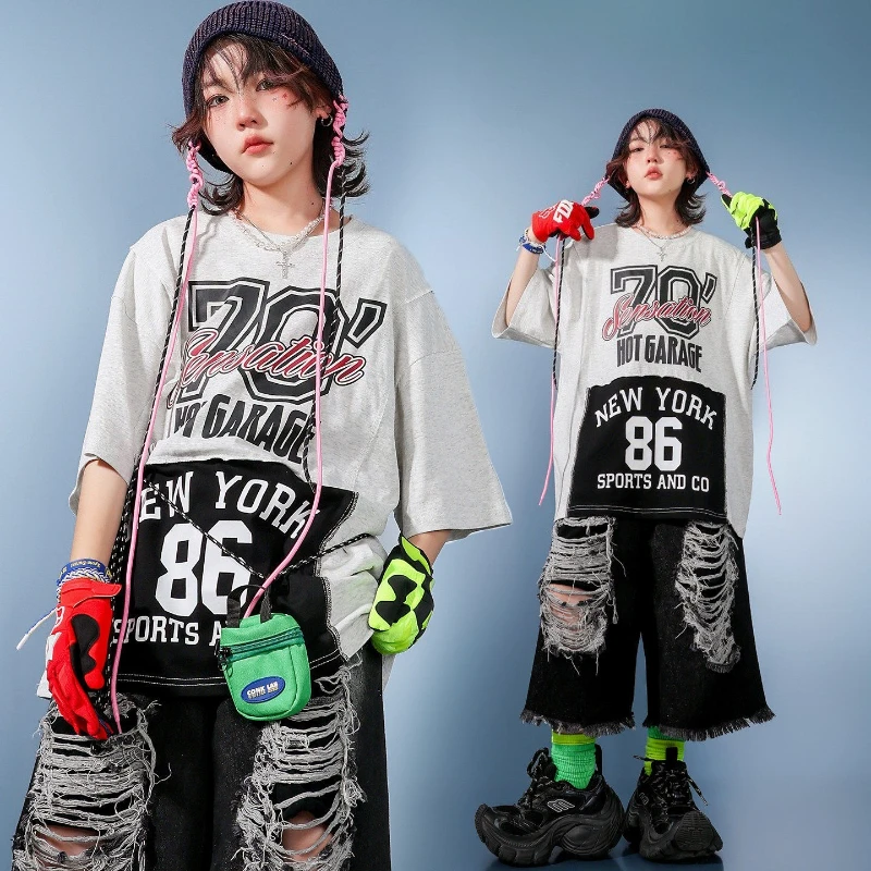 Boys Jazz Costume Hip Hop Street Dance Practice Wear Casual T Shirt Ripped Shorts Group Fashion Kpop Outfit Performance Clothing
Boys Jazz Costume Hip Hop Street Dance Practice Wear Casual T Shirt Ripped Shorts Group Fashion Kpop Outfit Performance Clothing
