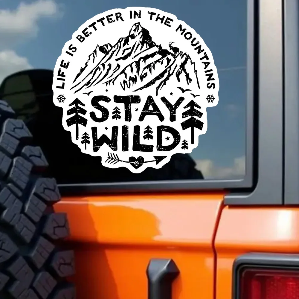 13x13 см, водонепроницаемые виниловые автомобильные наклейки Stay Wild Mountains для окон, бампера, внешние декоративные аксессуары, блокировка
13x13 см, водонепроницаемые виниловые автомобильные наклейки Stay Wild Mountains для окон, бампера, внешние декоративные аксессуары, блокировка