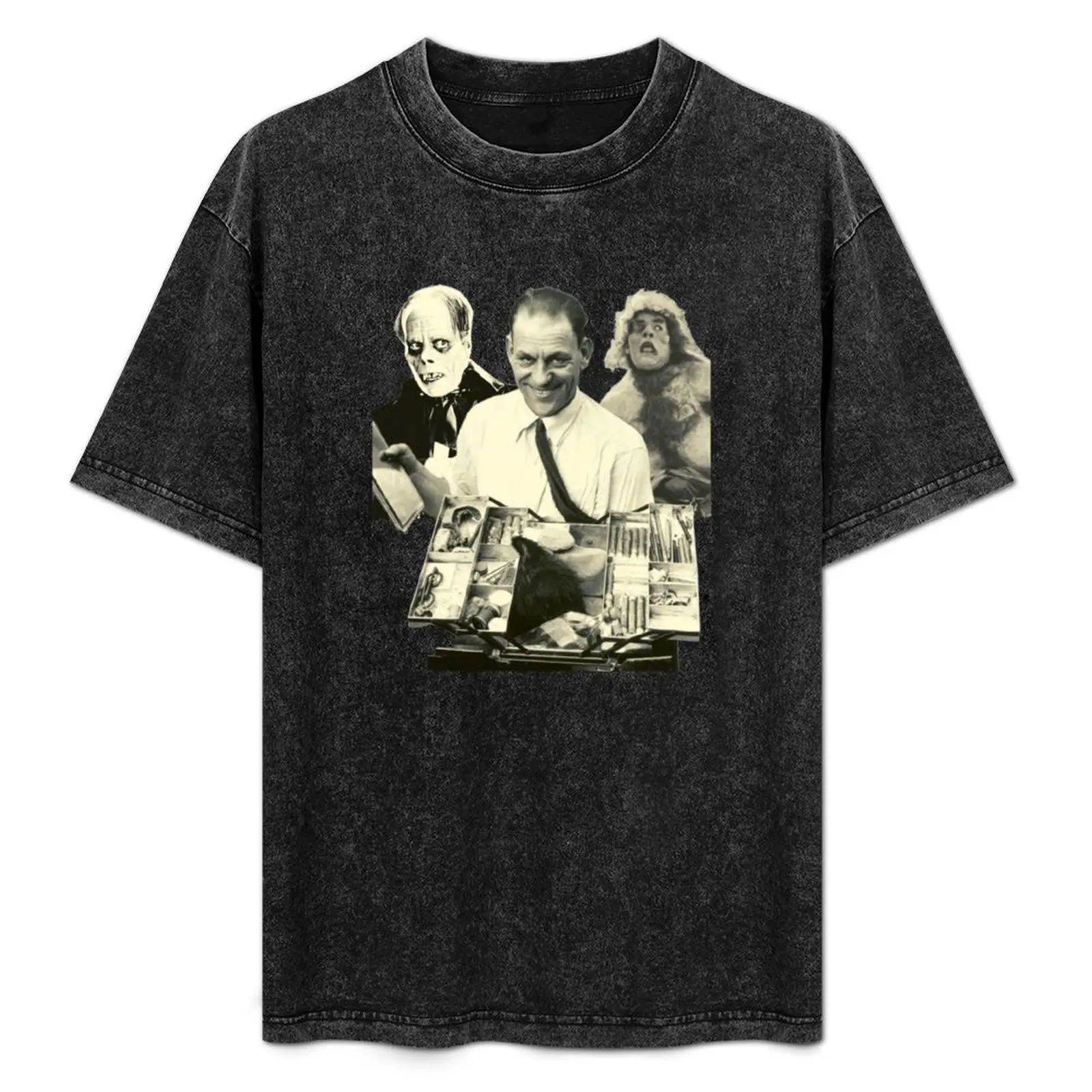 Horror Icon Lon Chaney with his Film Make Up Kit T-Shirt Work Daily Short Sleeve Top
Horror Icon Lon Chaney with his Film Make Up Kit T-Shirt Work Daily Short Sleeve Top
