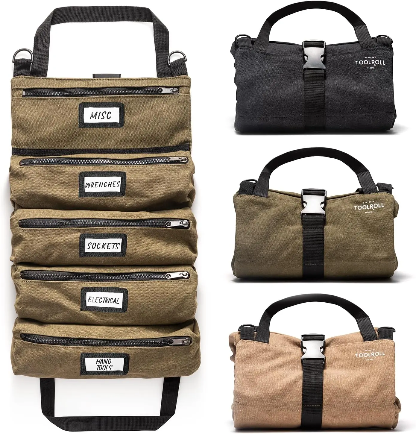 5-Pocket Roll Up Tool Bag - Durable Canvas, YKK Zippers - Perfect Gift for Dads, Mechanics, Electricians
5-Pocket Roll Up Tool Bag - Durable Canvas, YKK Zippers - Perfect Gift for Dads, Mechanics, Electricians