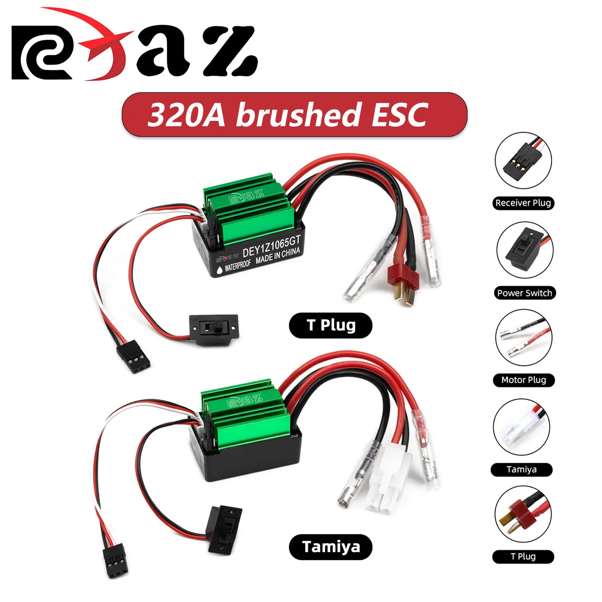 RCXAZ RC 320A Brushed ESC Speed Controller T-Plug & Tamiya Plug for 1/10 RC Car TRX4 TRX6 D90 HSP Truck Monster Crawler Car
RCXAZ RC 320A Brushed ESC Speed Controller T-Plug & Tamiya Plug for 1/10 RC Car TRX4 TRX6 D90 HSP Truck Monster Crawler Car