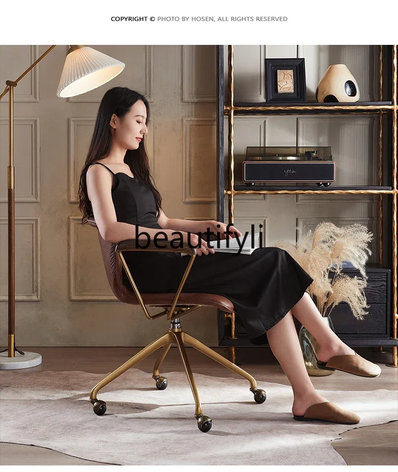 Nordic modern first-layer cowhide all-genuine leather retro nostalgic office chair industrial style iron computer swivel chair0
Nordic modern first-layer cowhide all-genuine leather retro nostalgic office chair industrial style iron computer swivel chair0
