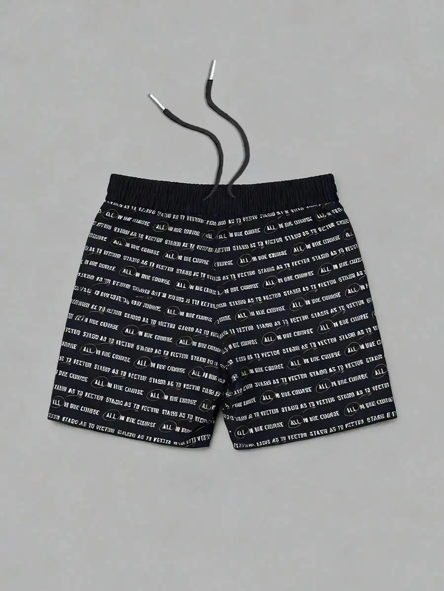 Mens Statement Print Casual Shorts With Drawstring Waist
Mens Statement Print Casual Shorts With Drawstring Waist