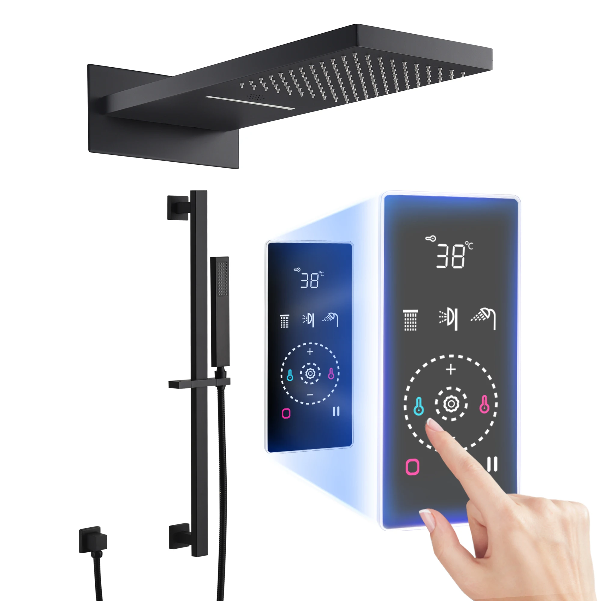 Touch Digital Display Panel Smart Shower Modern Technology Smart Shower Bathroom Multiple Color Options Smart Shower Head
Touch Digital Display Panel Smart Shower Modern Technology Smart Shower Bathroom Multiple Color Options Smart Shower Head