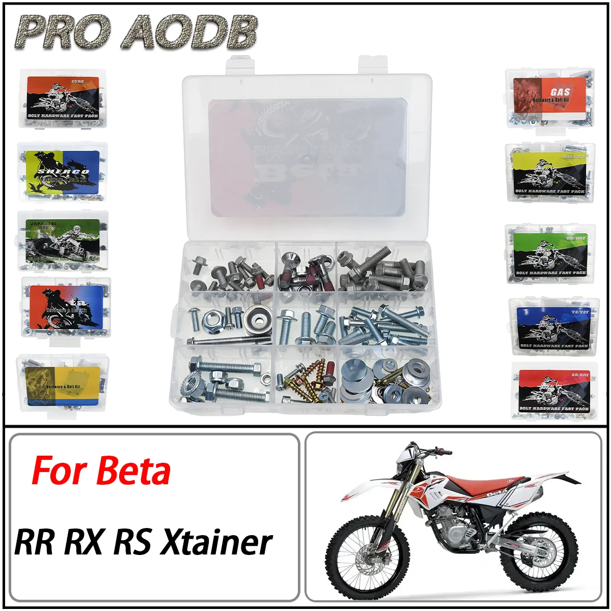 Hardware Bolt Full Plastics Fastener Kit For Beta 125-530 RR RX RS Xtainer enduro and dual sport models 2001-2025
Hardware Bolt Full Plastics Fastener Kit For Beta 125-530 RR RX RS Xtainer enduro and dual sport models 2001-2025