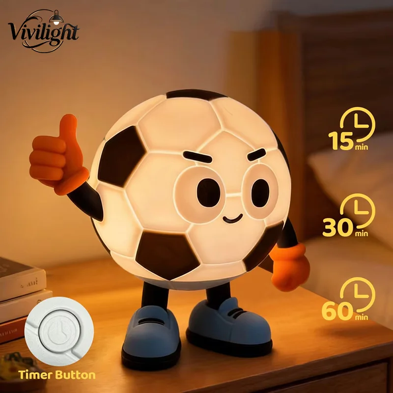 Soccer Night Light for Boys Lights Up Football Lamp Dimmable Rechargeable Silicone Nightlight Home Decor Birthday Christmas
Soccer Night Light for Boys Lights Up Football Lamp Dimmable Rechargeable Silicone Nightlight Home Decor Birthday Christmas