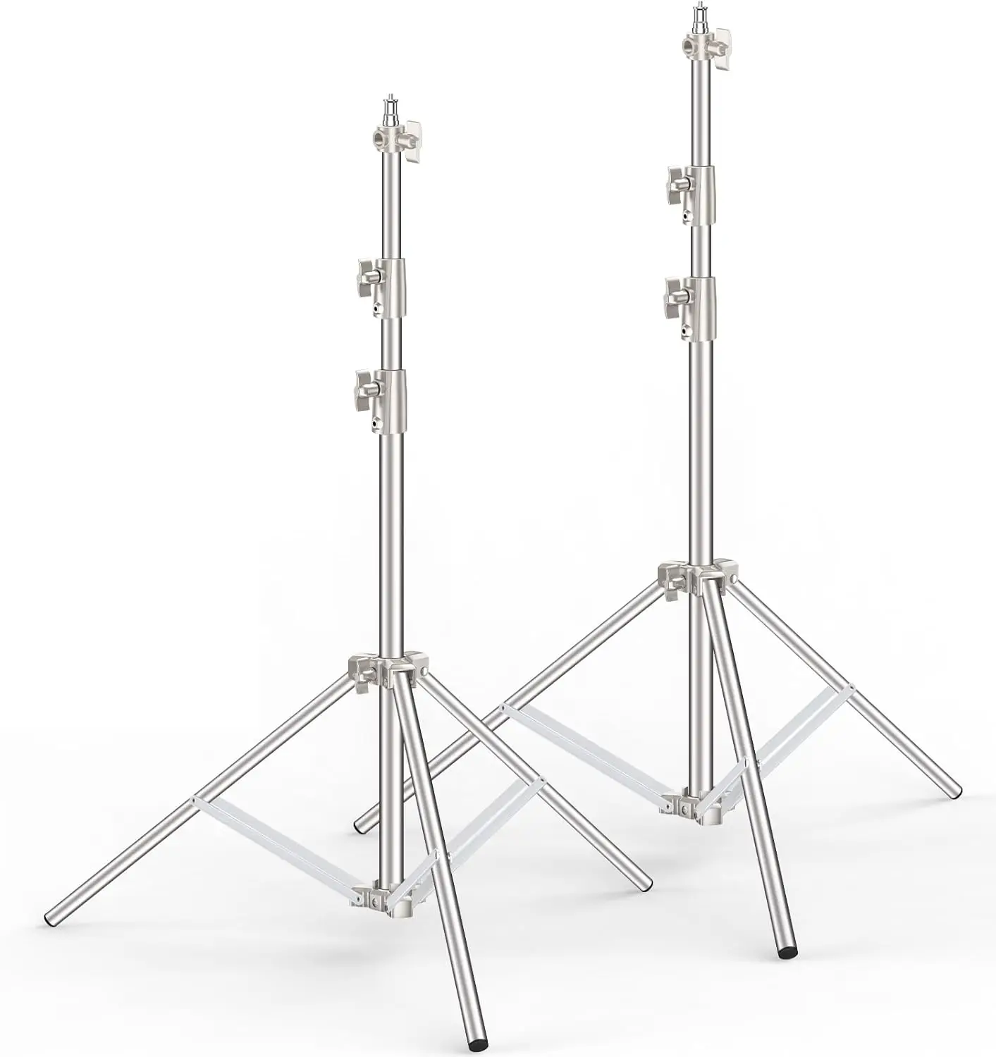 9.2FT Heavy Duty Light Stand 2 Pack, Max Load 22LB, Dual Springs, 1/4"-3/8" Adapter for Strobe LED Video Ring Light Softbox
9.2FT Heavy Duty Light Stand 2 Pack, Max Load 22LB, Dual Springs, 1/4"-3/8" Adapter for Strobe LED Video Ring Light Softbox